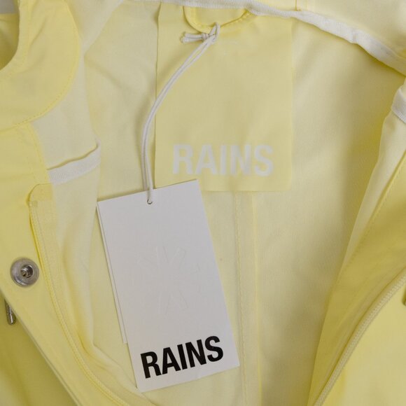 RAINS Rain Jacket Hooded Waterproof Coat Curve W Belted Straw Yellow Large - Picture 6 of 14